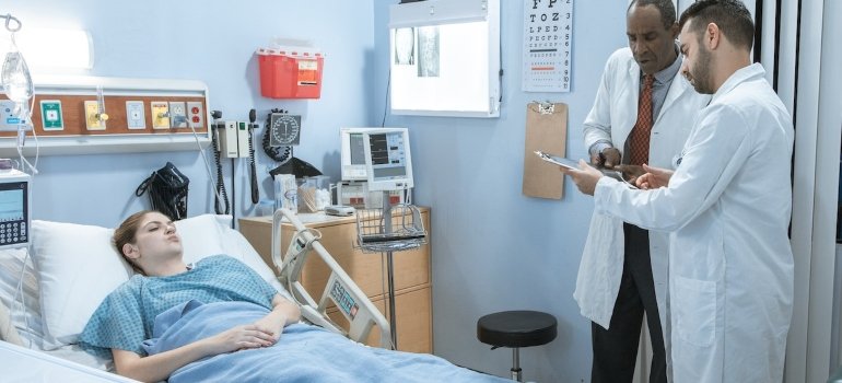 a woman in the hospital