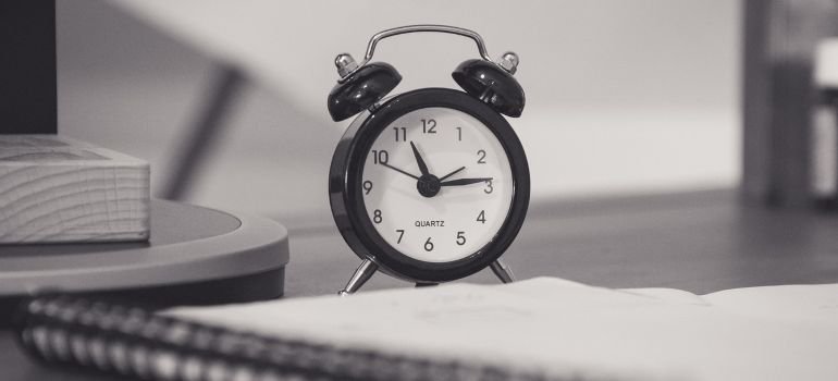 A close-up of an alarm clock.