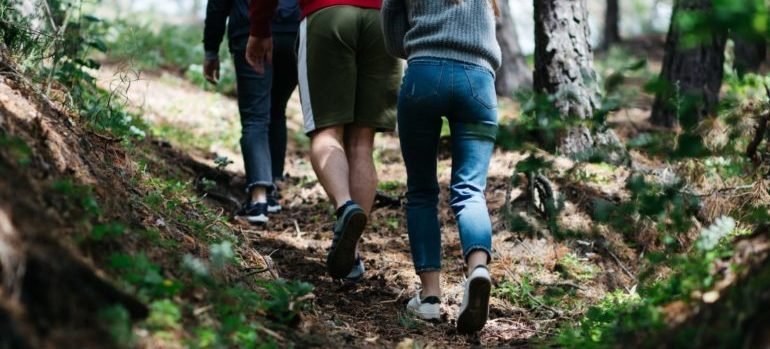 Hiking with a person in recovery and their loved ones.