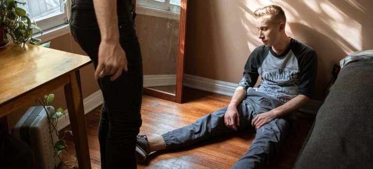 person sitting on a floor