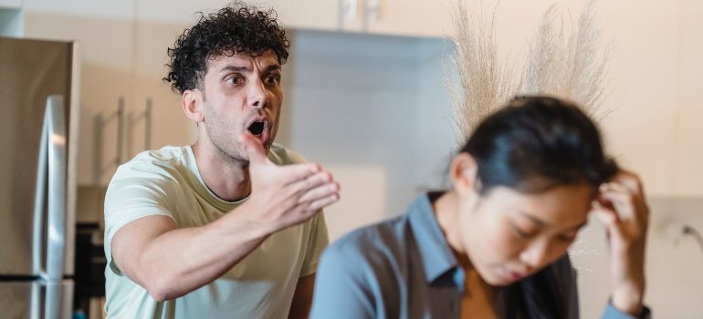 person yelling at another person