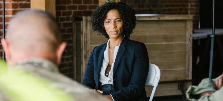 focused therapist listening to a patient, representing medication assisted treatment Pennsylvania