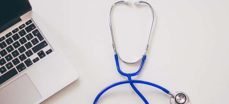 laptop and stethoscope