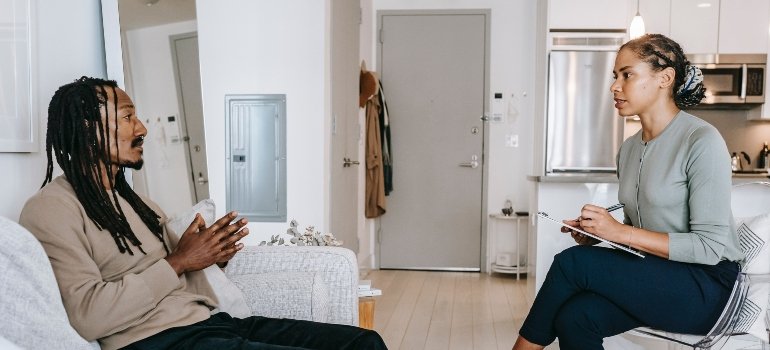 two people discussing exactly how trauma-informed therapy helps during PA rehab