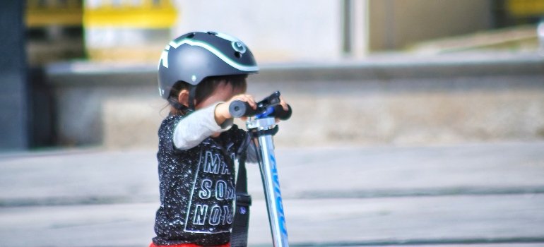 kid wearing a helmet