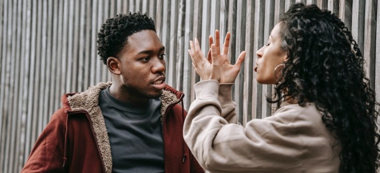 a couple arguing