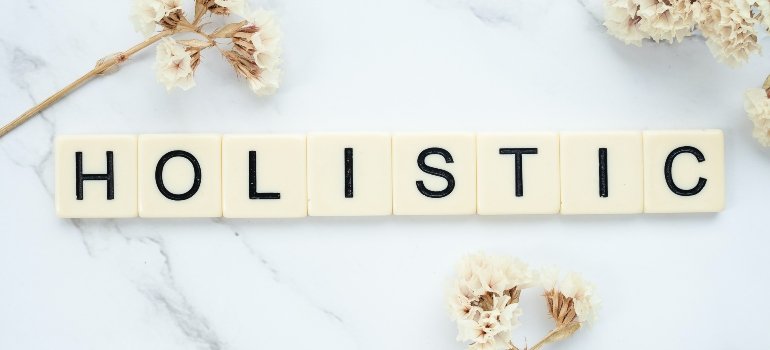 marble blocks spelling the word "holistic"
