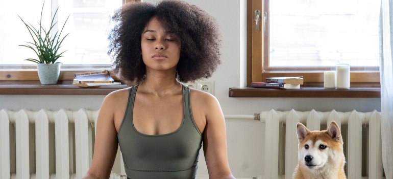 person meditating in order to fight depression and substance abuse