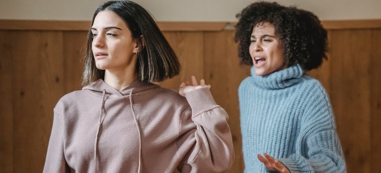 person yelling at another person