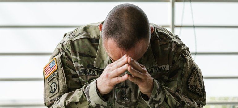 veteran thinking about treating PTSD and addiction in Pennsylvania