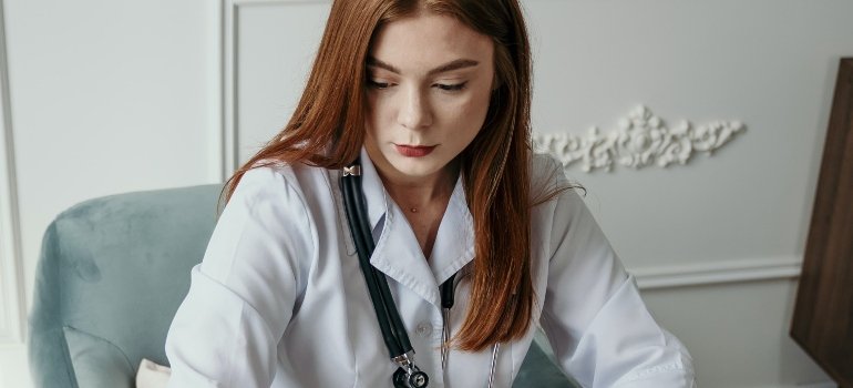 a doctor in her office