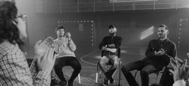 people talking about life after opioid rehab