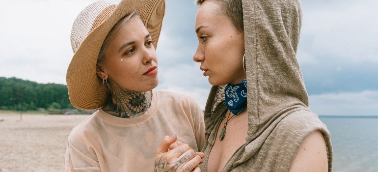 person comforting another person about rehab away from home