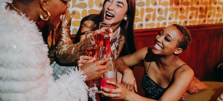 people drinking at a party