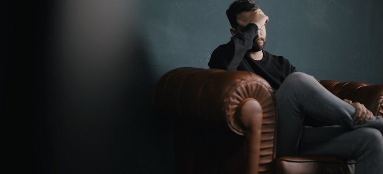 Man suffering from mental health issues.