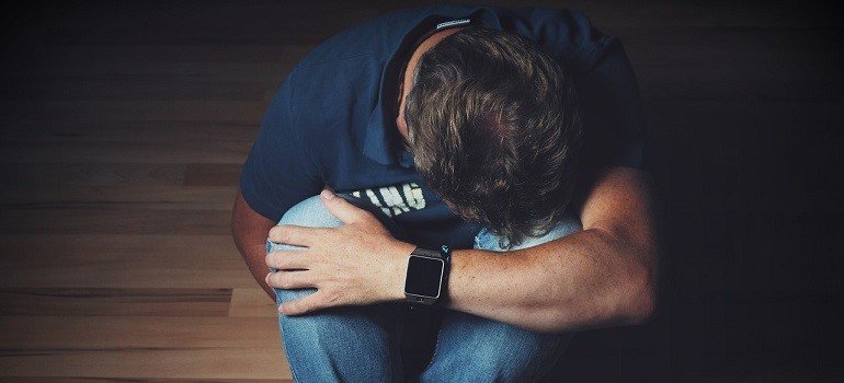 Man suffering from depression.