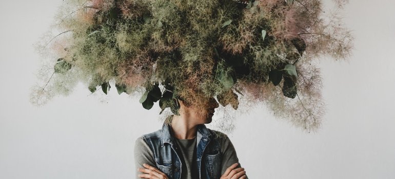 A person's mind growing plants