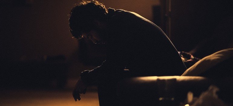 Man suffering from depression and anxiety.