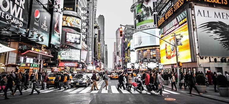 Busy street in NY.