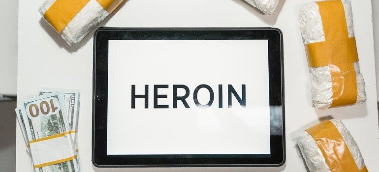 Heroin on a table to imply its rise in New Jersey substance abuse statistics.