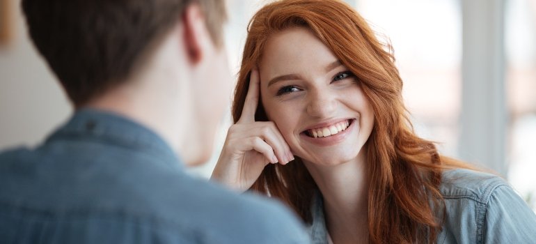 young female communicating with significant other