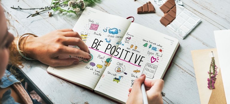 A journal filled with positive affirmations and observations, instrumental in tracking the recovery progress.