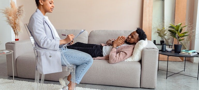 Treatment is very important when dealing with deadliest drugs in Pennsylvania. Man having his therapist explain to him importance of therapy.