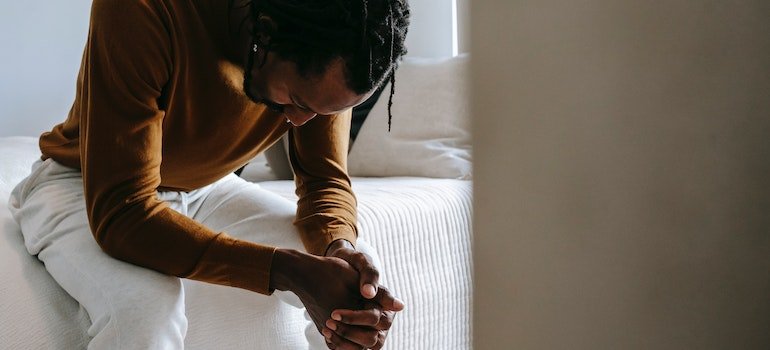 Substance abuse affect schizophrenia in a big way.Man struggling with schizophrenia.