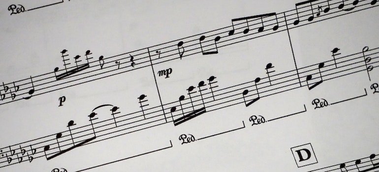 Sheet of paper with musical notes on it.