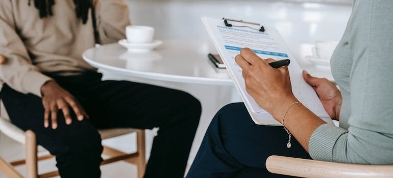 person meeting with an expert