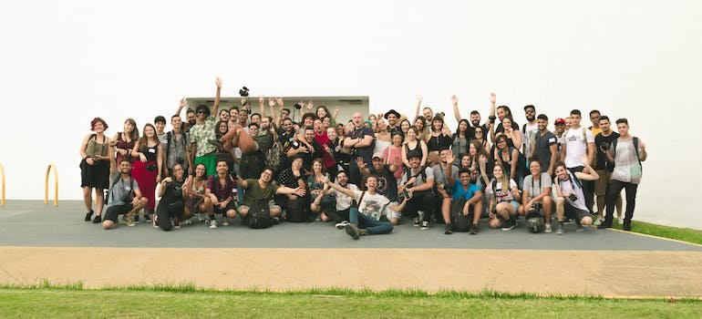 group of people taking a photo