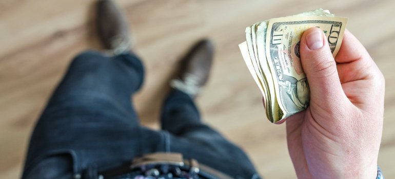 a person holding money