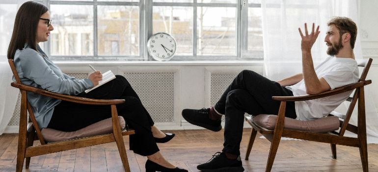 A recovering patient attending holistic healing during rehab