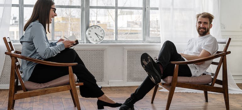 A therapist talking to her patient