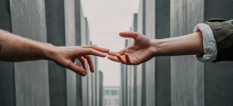 Picture of touching hands 
