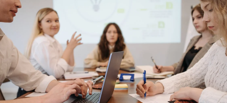 people in a meeting at rehab scranton pa