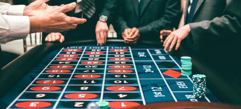 People gambling in a casino