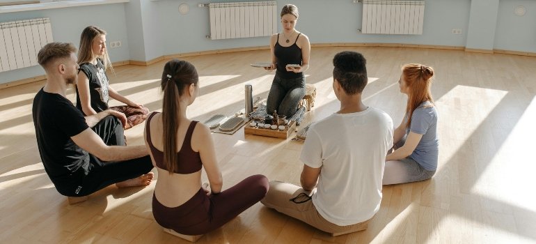 A group of people meditating in Extended Residential Treatment in PA