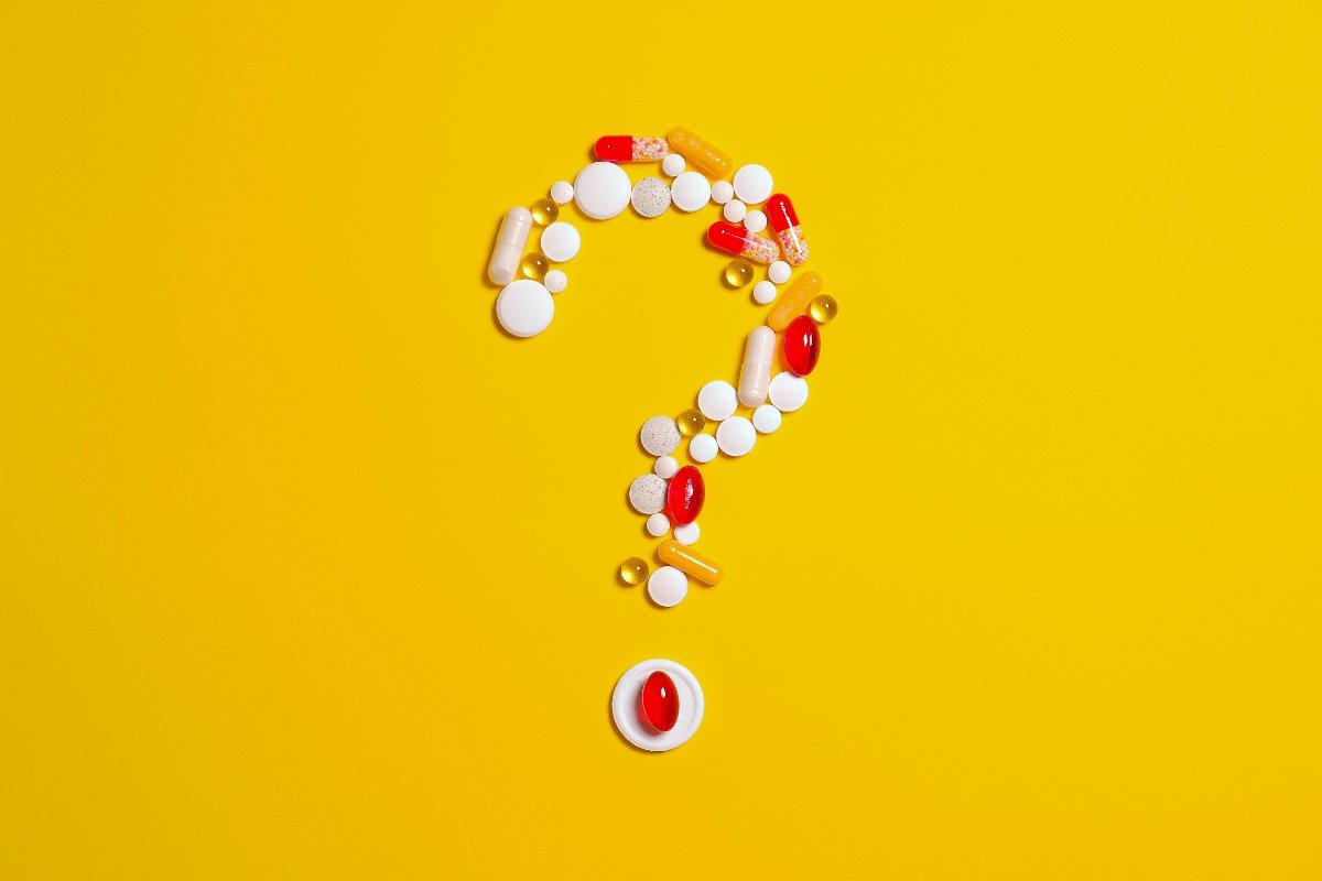 pills forming a question mark