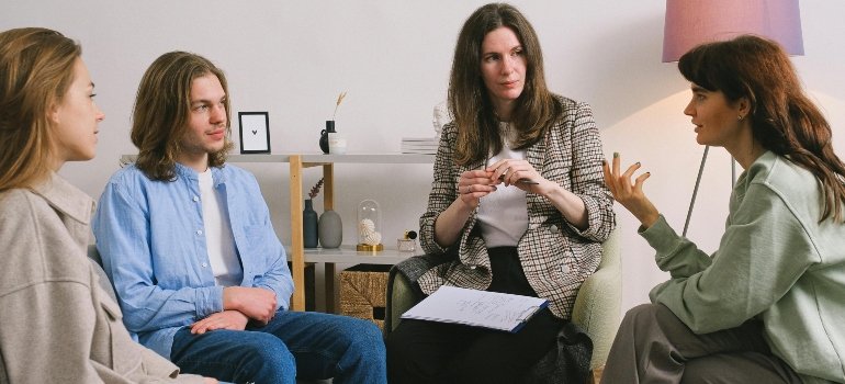 a group of people in therapy 