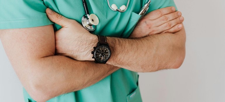 A doctor crossing his arms