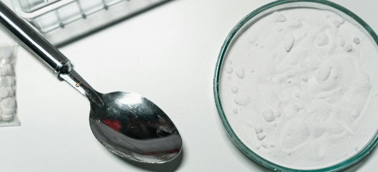 white powder in a dish 