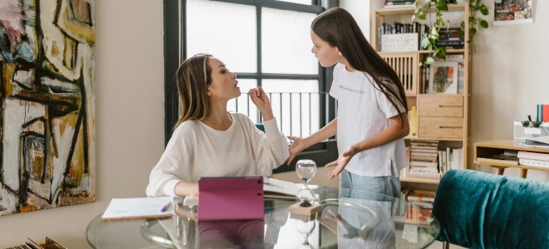 Mother and daughter having an argument