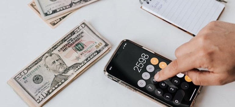 Person using a calculator.