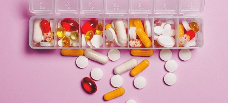 An image of pills in the container
