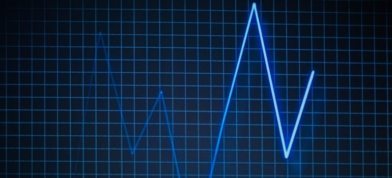 An image showing irregular heartbeat as a consequence of the addictiveness of OxyContin