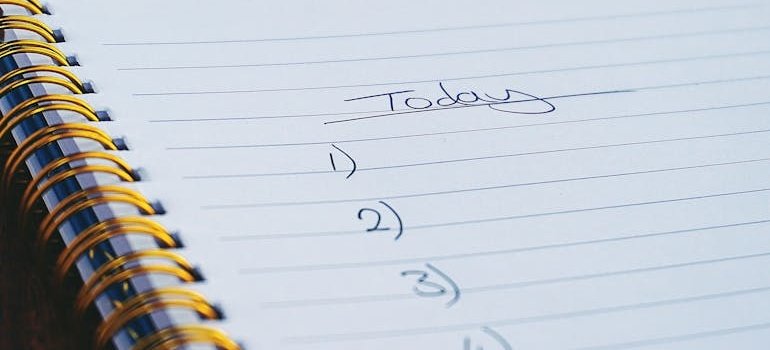 To do list in a notebook.