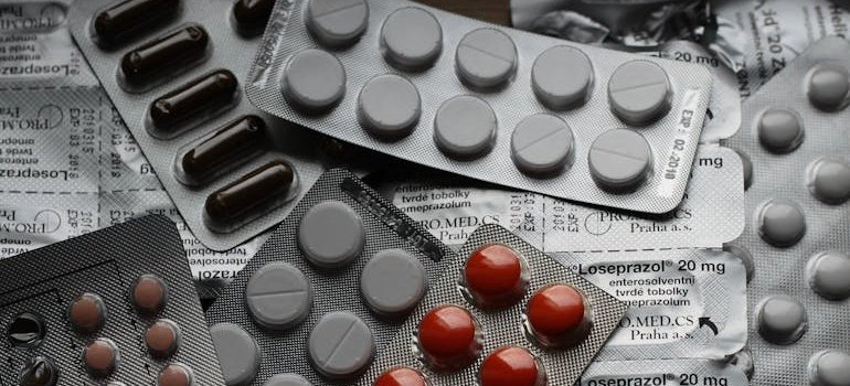 Different blisters of pills.