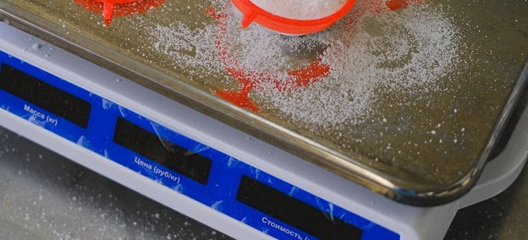 Fentanyl laced heroin on a scale.