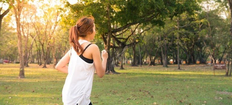 Woman running in the park.
